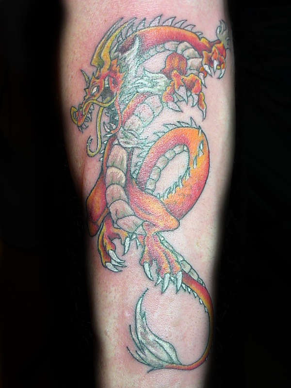 orange chicken dragon tattoo