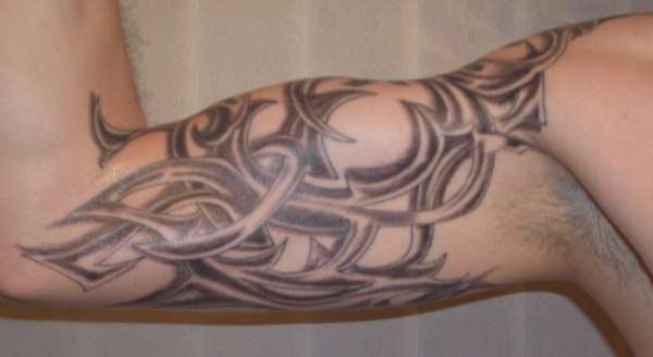 Shaded Tribal Half Sleeve tattoo