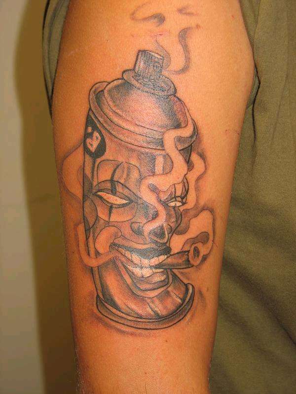 boog spray can tattoo