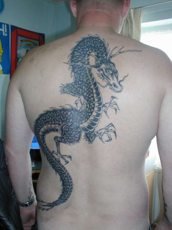 Back dragon tattoo