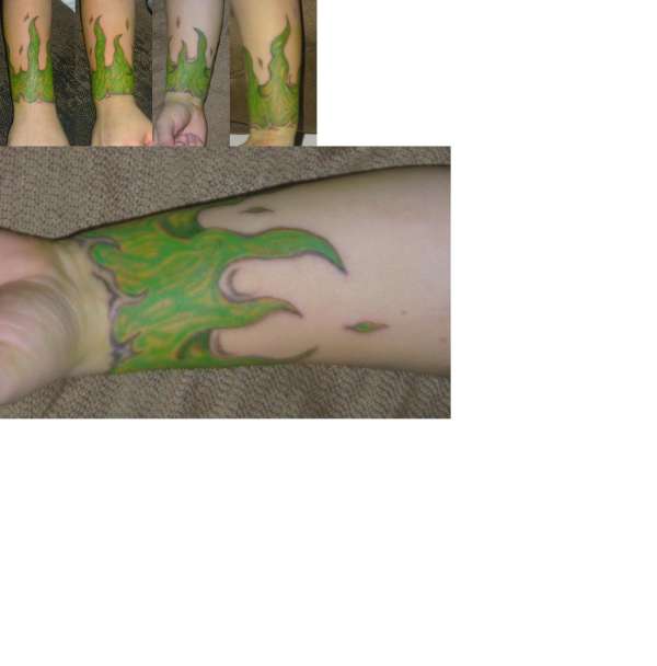 Green flames-cameroncrazies3x6 tattoo