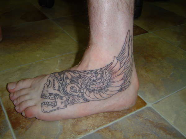 Left Foot Outline stage tattoo