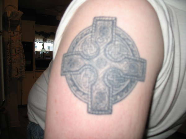 celtic cross with knotwork tattoo