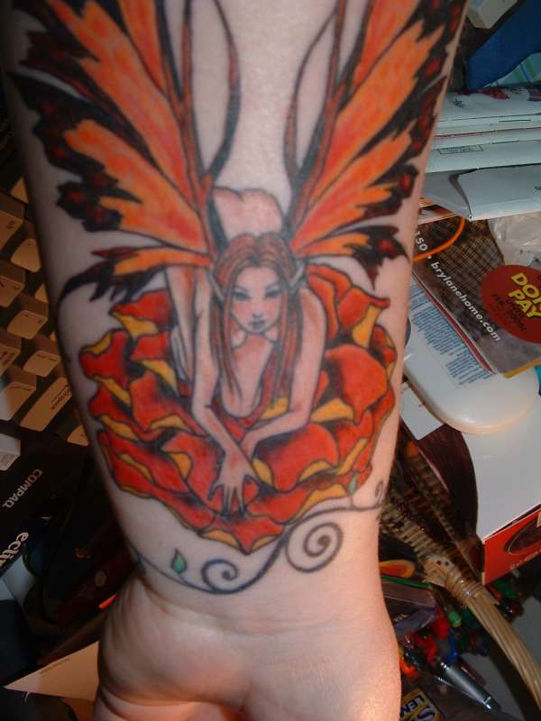 Wild Rose Fairy tattoo