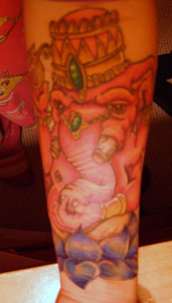 ganesh, covering heavy scars tattoo