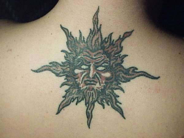 old man sun tattoo