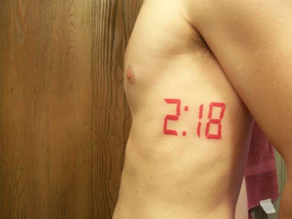 Digital clock tattoo