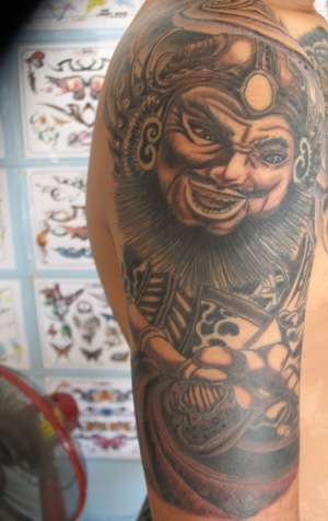 chineese warrior god tattoo