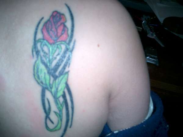tribal with rose tattoo
