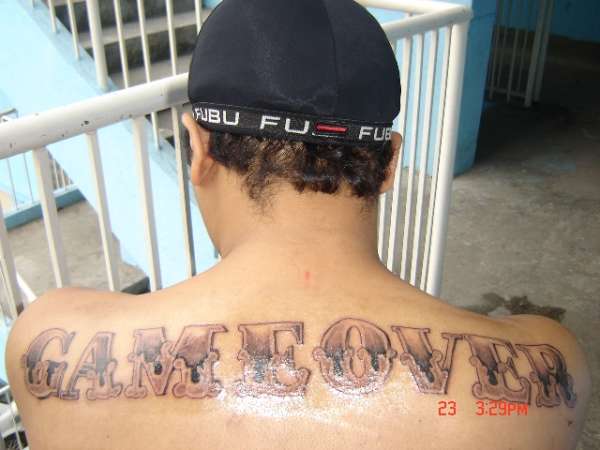 BaCk PiEcE "GaME OvER" tattoo