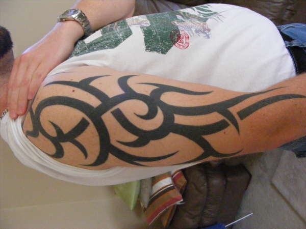 Tribal freehand tattoo