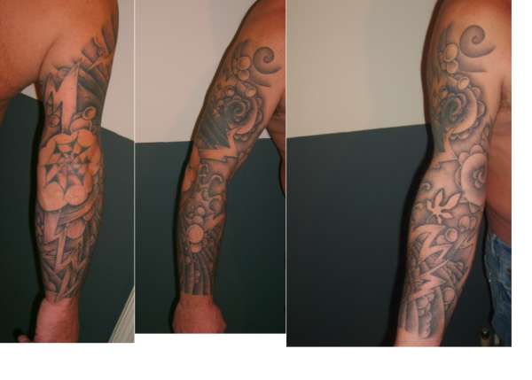 shaded sleeve tattoo