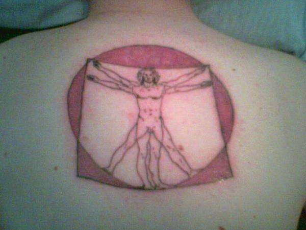 DaVinci's Vitruvian man tattoo