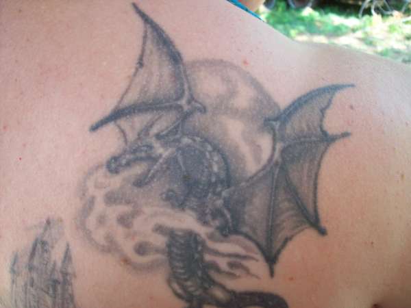 Black and Grey Dragon tattoo