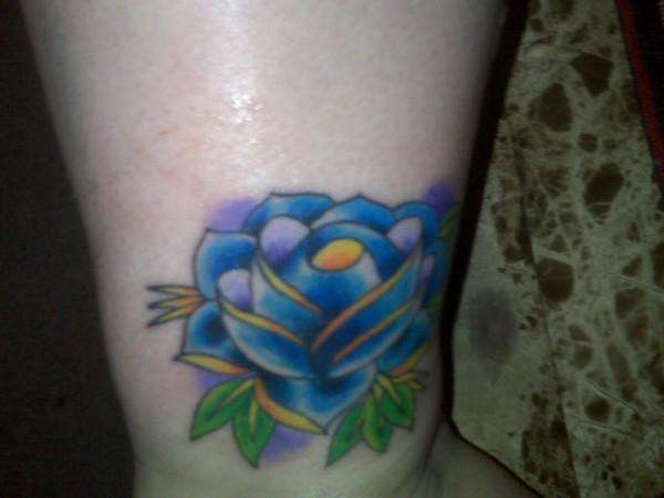 Rose on My Ankle tattoo
