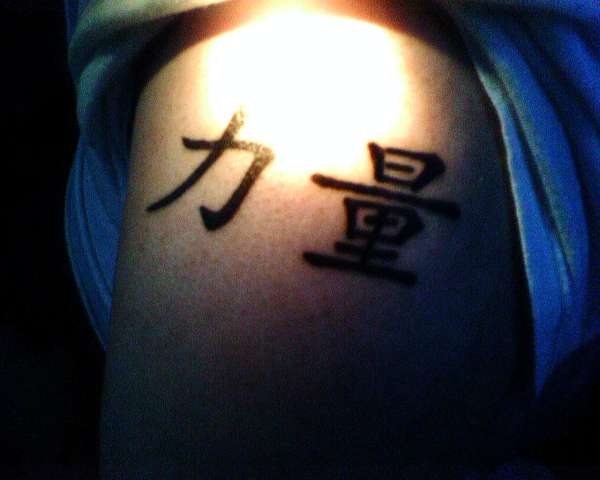 chi-cha symbols for strength and pwer tattoo