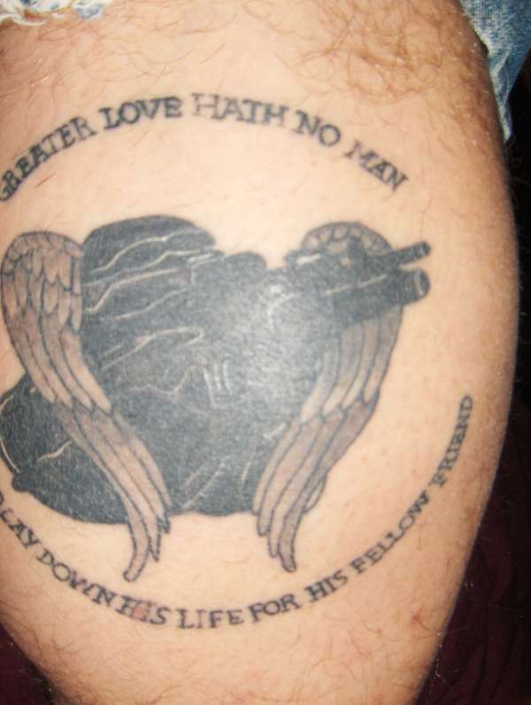 memorial for a friend lost inI raq tattoo