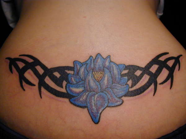 Lotus with Tribal tattoo