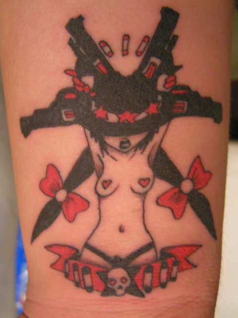 my 2nd cowgirl-inner right wrist tattoo