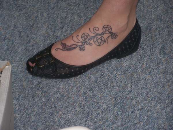 Foot Pentagram tattoo