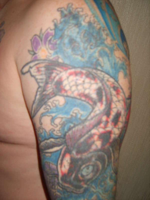 koi and water cover up tattoo