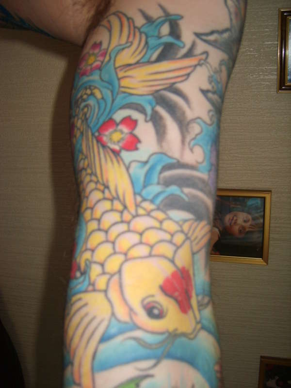 koi arm sleeve tattoo