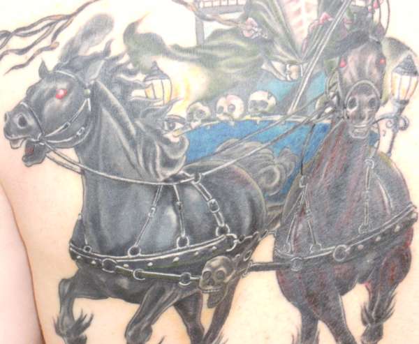 close up of the horses tattoo