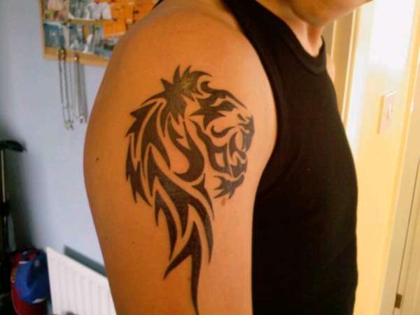 my tribal lion tattoo