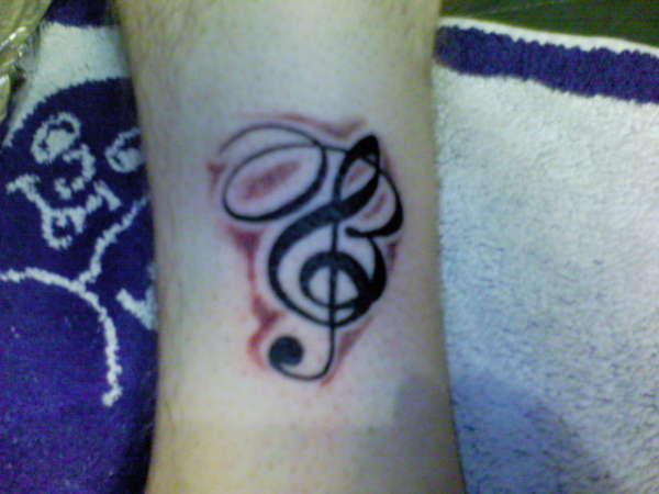 treble-clef tattoo