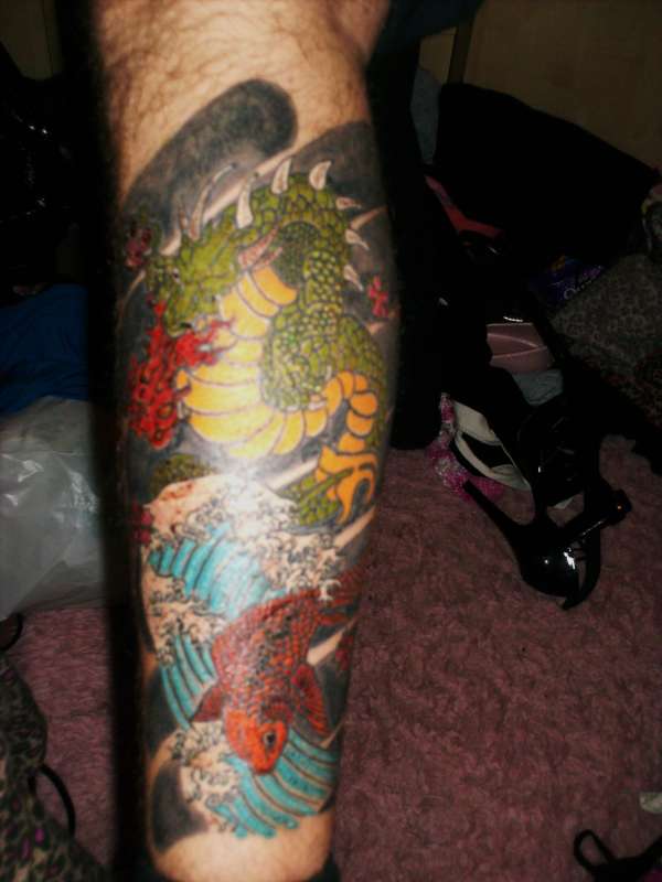 leg dragon tattoo