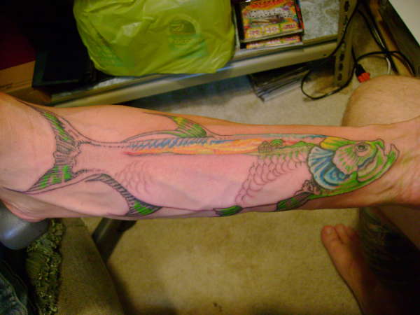 Slappy fish arm tattoo