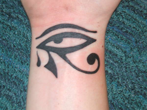 egyptian eye with tear tattoo