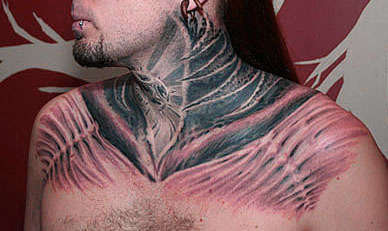 Full collar tattoo