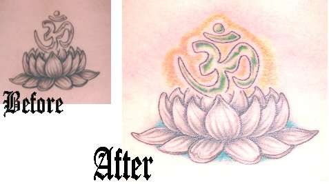 Lotus and Om tattoo