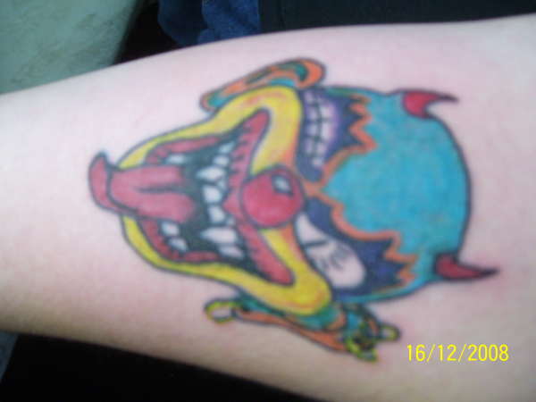 Crazy clown tattoo