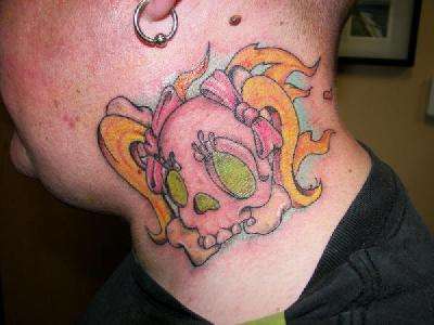 lady  skull tattoo
