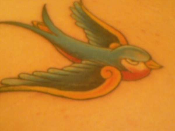 close up of swallow tattoo