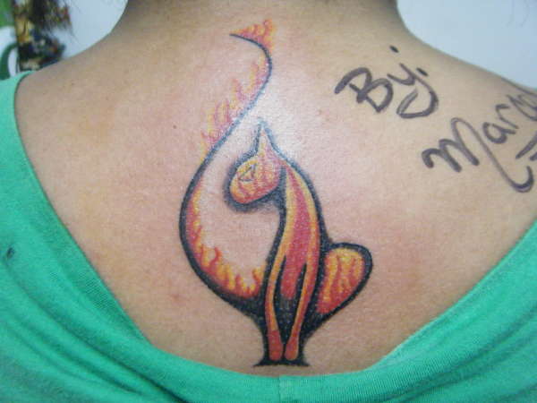 baby phat cat on fire tattoo