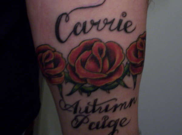 My Wife and Daughter's names tattoo