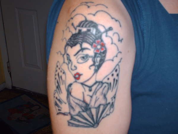 Red lips tattoo