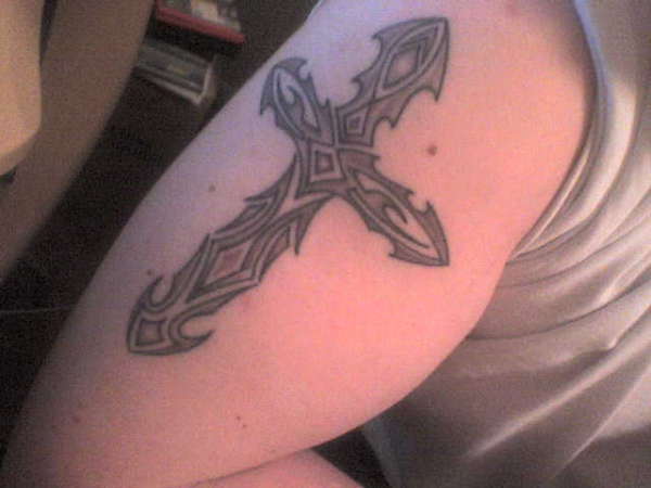 tribal cross tattoo