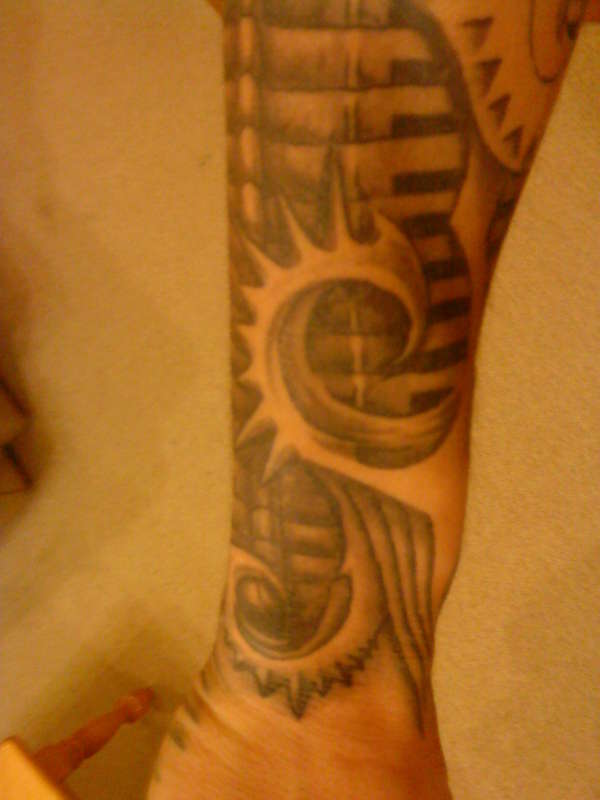 Bio mech sleeve tattoo