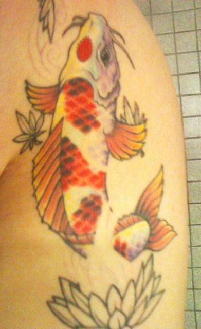 second koi in progress tattoo