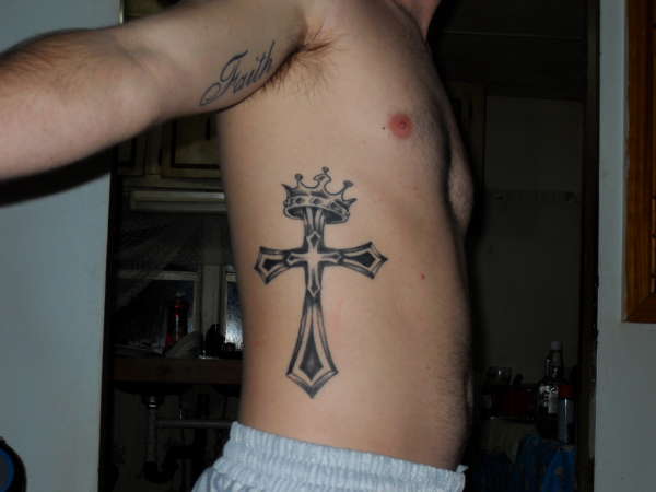 cross with crown tattoo
