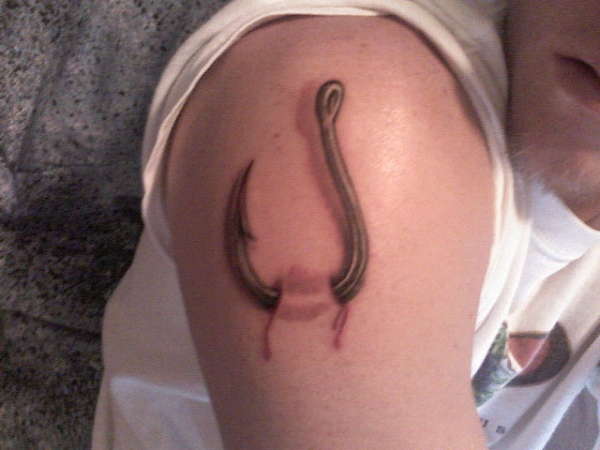 fish hook tattoo