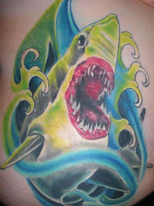 Shark Attack tattoo