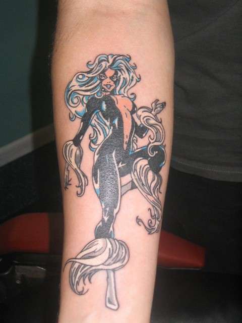 Black Cat from Spider Man tattoo