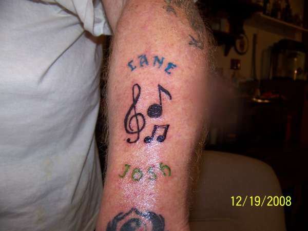 Music Notes Memorial tattoo