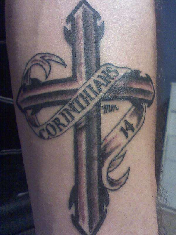 Original cross with Corinthians tattoo