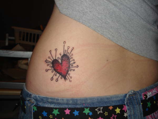 Tim Burton voodoo girl heart tattoo